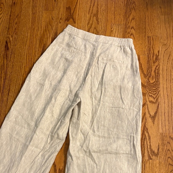 Sovere linen Cream Wide-Leg Pants - Picture 9 of 12